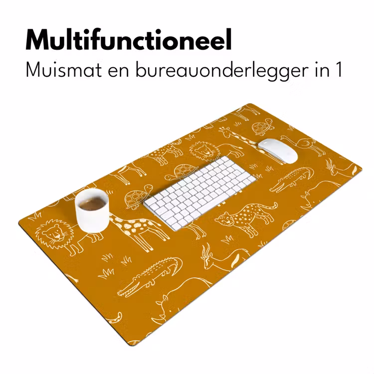 Bureau onderlegger - Dieren - Safari - Patroon - Kinderlijk - Oker — 7