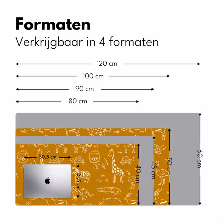 Bureau onderlegger - Dieren - Safari - Patroon - Kinderlijk - Oker — 8