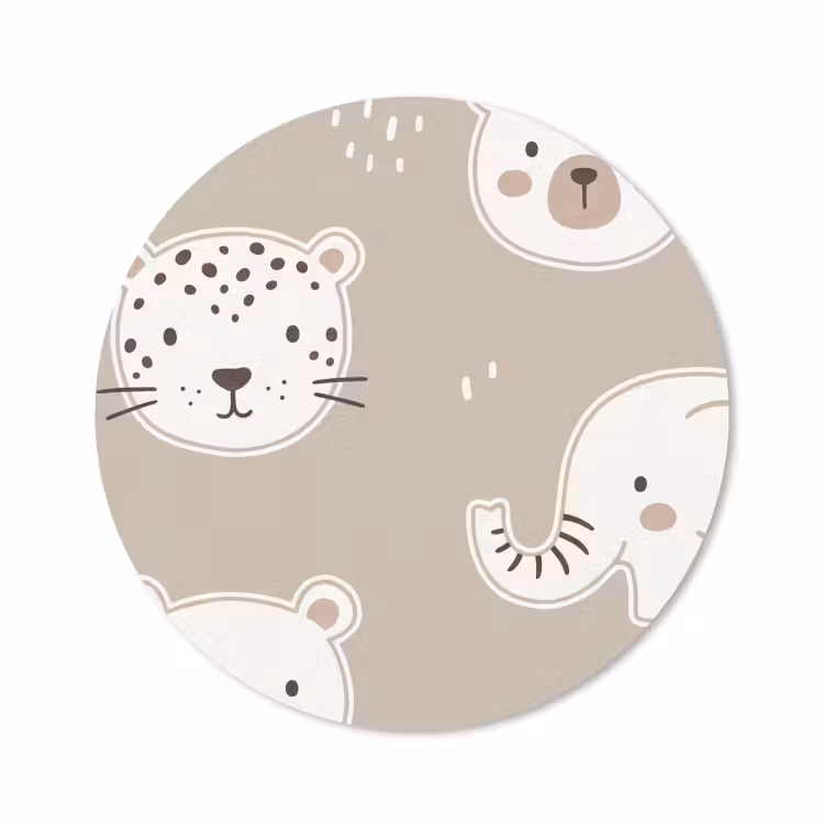 Muismat - Dieren - Patroon - Illustratie - Modern - Beige — 1