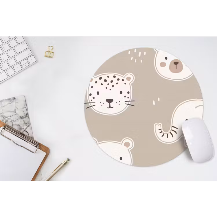 Muismat - Dieren - Patroon - Illustratie - Modern - Beige — 2