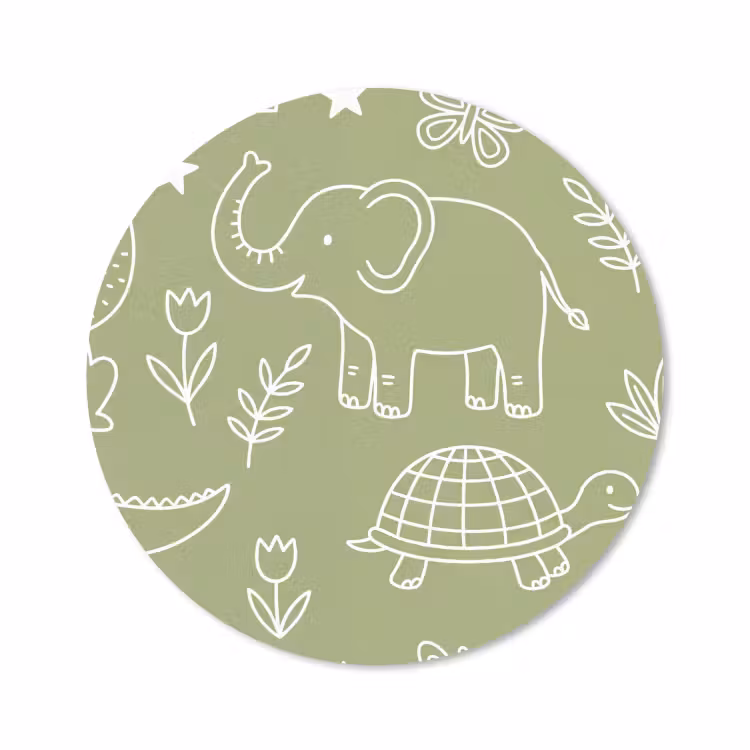 Muismat - Dieren - Patroon - Illustratie - Natuur - Groen — 1