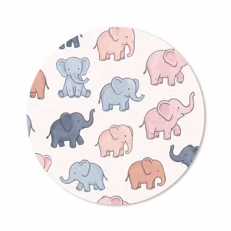 Muismat - Dieren - Patroon - Kinderkamer - Pastel - Speels — 1