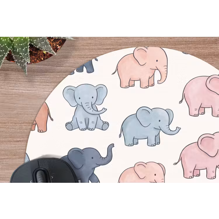 Muismat - Dieren - Patroon - Kinderkamer - Pastel - Speels — 4