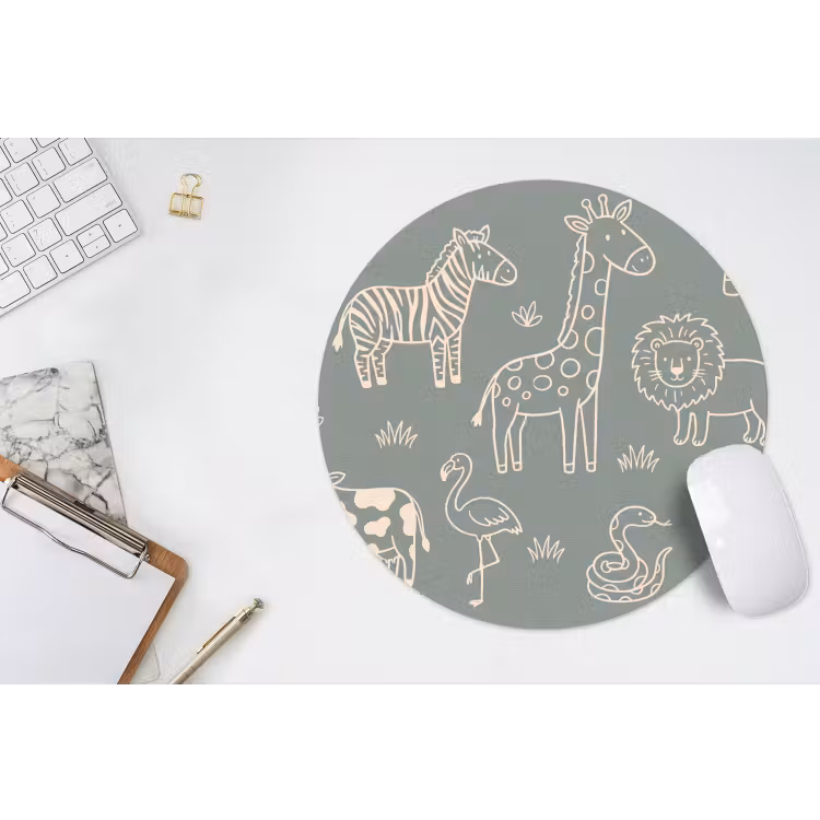 Muismat - Dieren - Safari - Patroon - Illustratie - Groen — 2