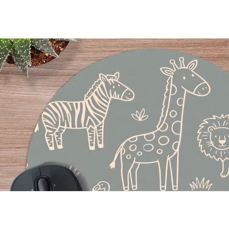 Muismat - Dieren - Safari - Patroon - Illustratie - Groen — 4