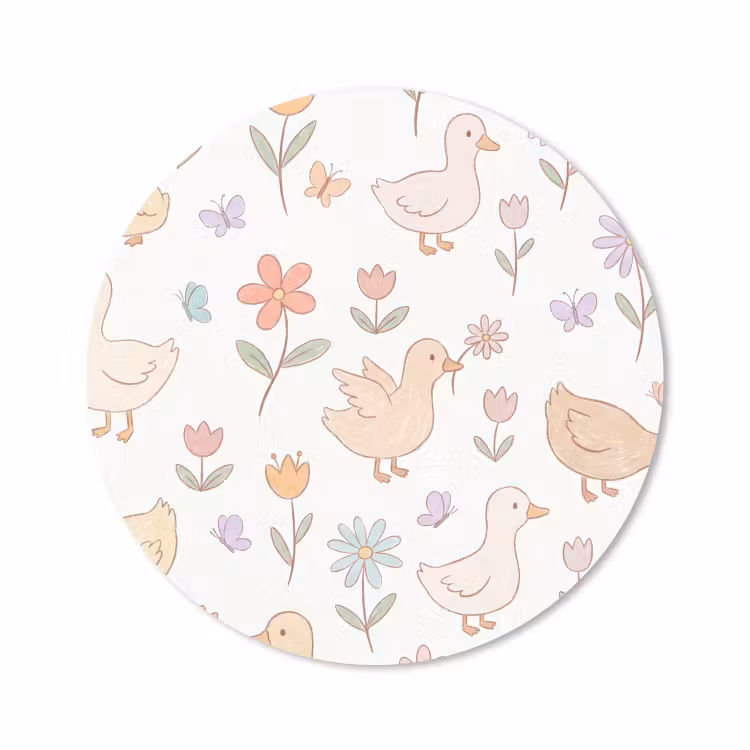 Muismat - Vogel - Bloemen - Patroon - Pastel - Dieren — 1