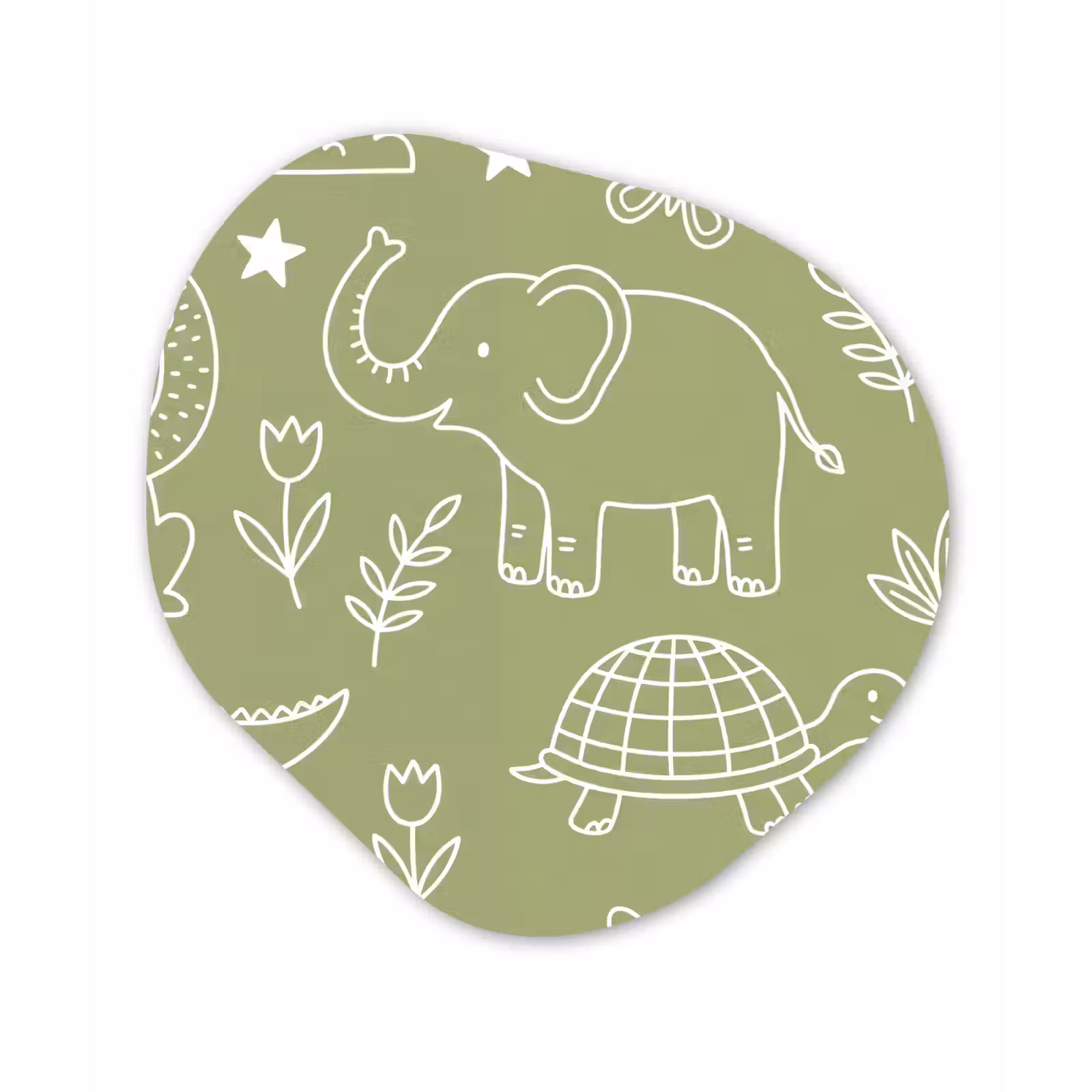 Organisch schilderij - Glas - Dieren - Patroon - Illustratie - Natuur - Groen — 1
