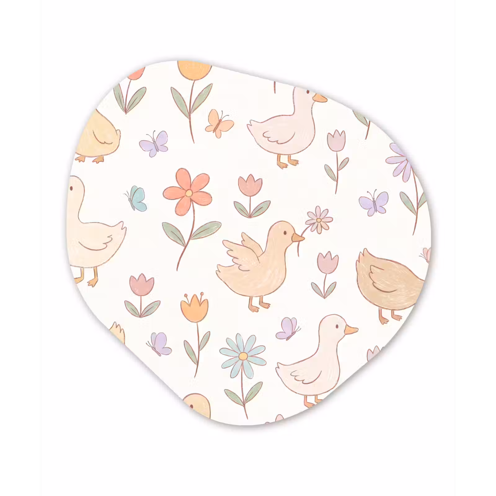 Organisch schilderij - Glas - Vogel - Bloemen - Patroon - Pastel - Dieren — 1