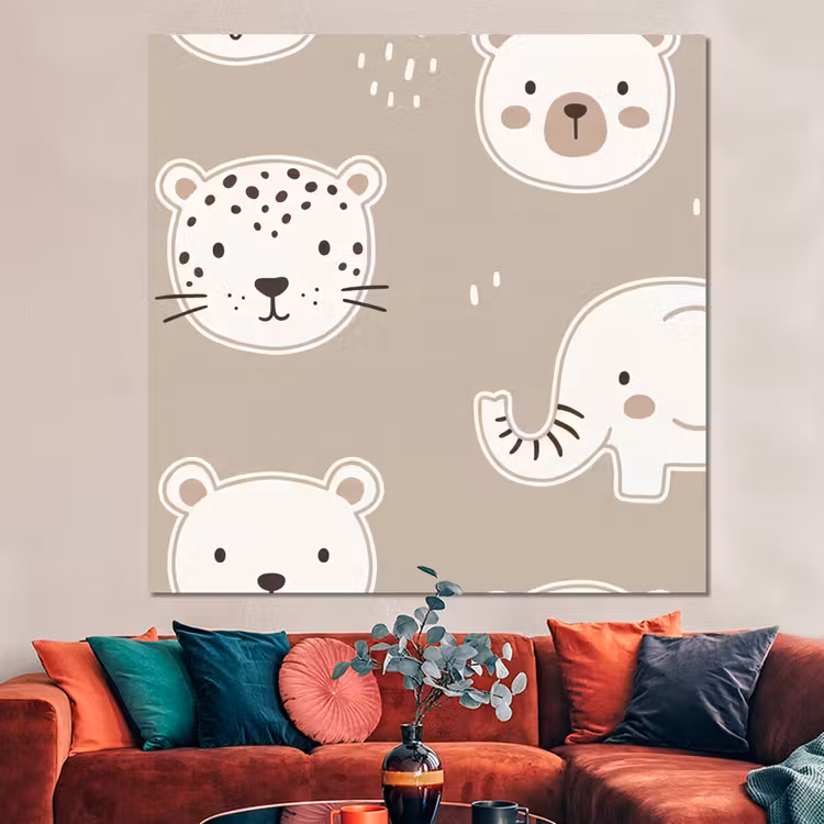 Forex - Dieren - Patroon - Illustratie - Modern - Beige — 3