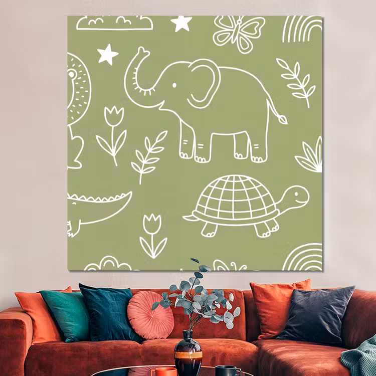 Forex - Dieren - Patroon - Illustratie - Natuur - Groen — 3