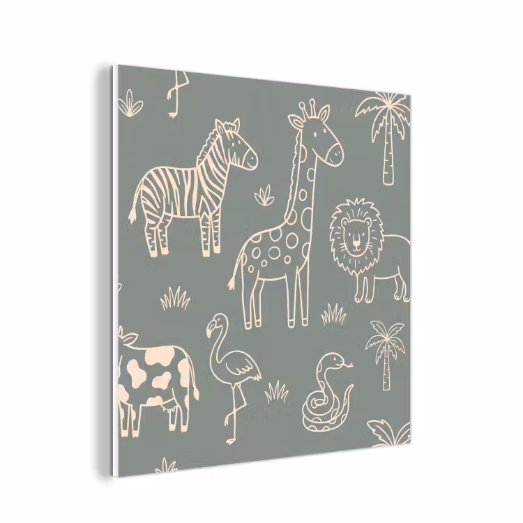 Forex - Dieren - Safari - Patroon - Illustratie - Groen — 1
