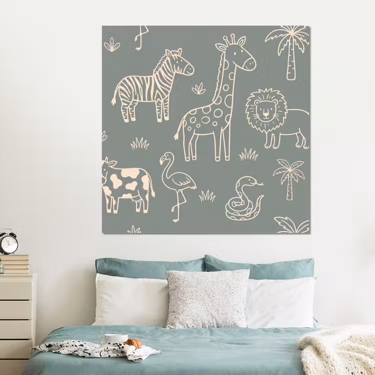 Forex - Dieren - Safari - Patroon - Illustratie - Groen — 2