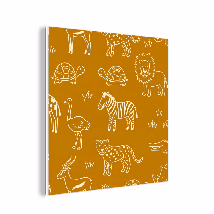 Forex - Dieren - Safari - Patroon - Kinderlijk - Oker — 1