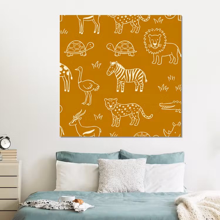 Forex - Dieren - Safari - Patroon - Kinderlijk - Oker — 2