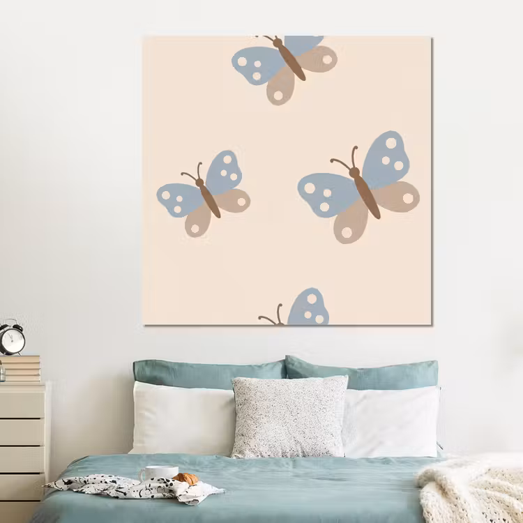 Forex - Insect - Vlinderpatroon - Abstract - Blauw - Beige — 2