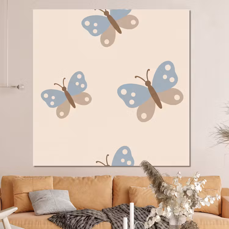 Forex - Insect - Vlinderpatroon - Abstract - Blauw - Beige — 4