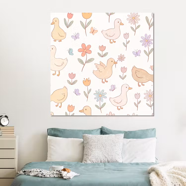 Forex - Vogel - Bloemen - Patroon - Pastel - Dieren — 2