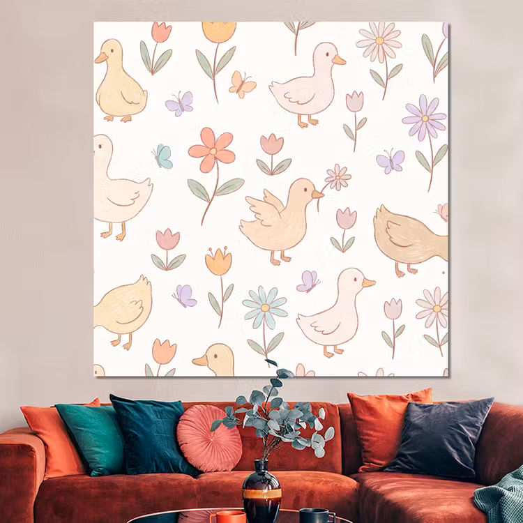 Forex - Vogel - Bloemen - Patroon - Pastel - Dieren — 3