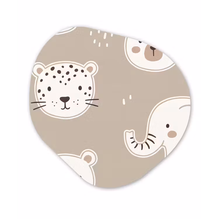 Organisch schilderij - Glas - Dieren - Patroon - Illustratie - Modern - Beige — 1