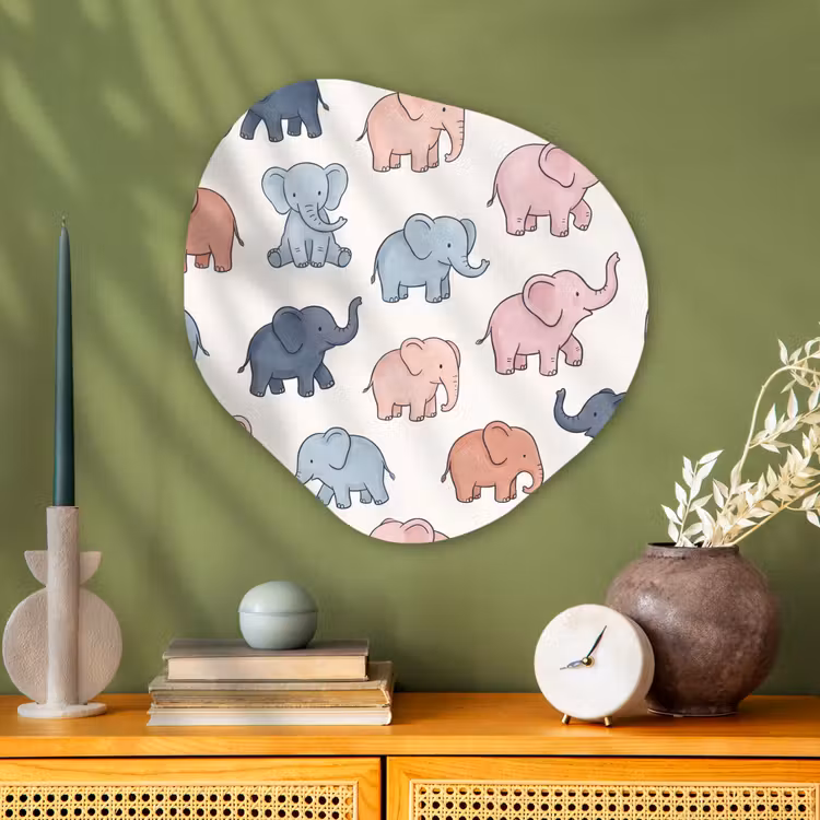 Organisch schilderij - Glas - Dieren - Patroon - Kinderkamer - Pastel - Speels — 2