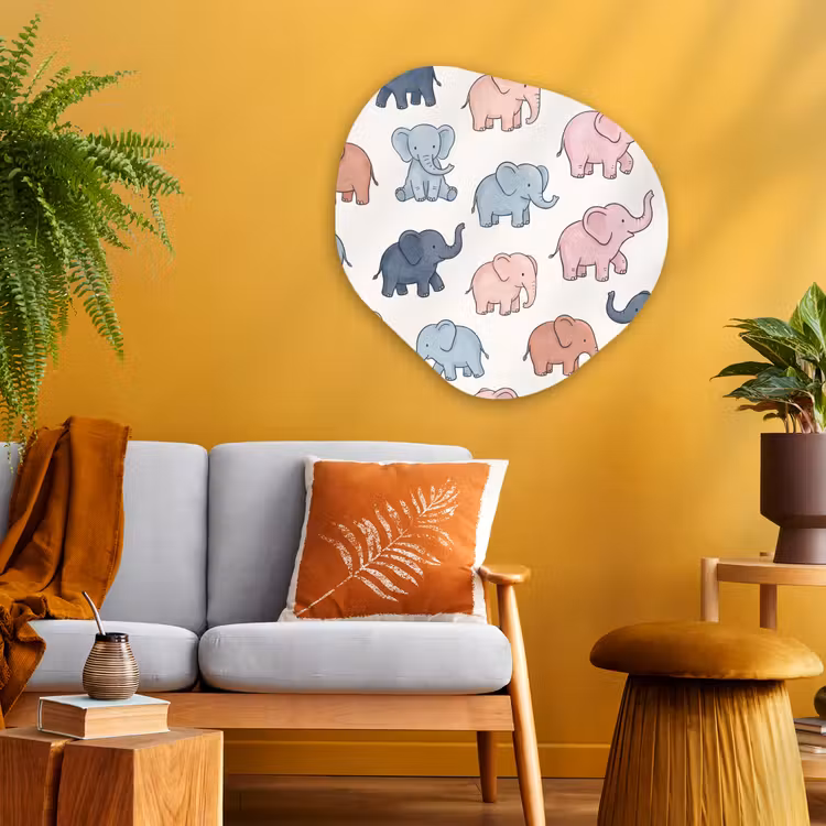 Organisch schilderij - Glas - Dieren - Patroon - Kinderkamer - Pastel - Speels — 3