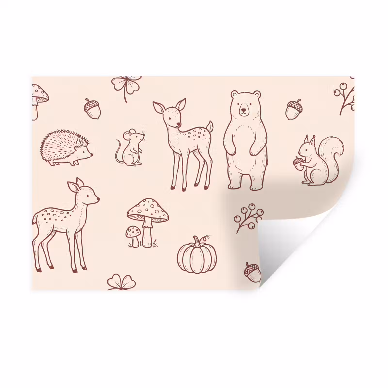 Muursticker - Dieren - Bos - Natuur - Schets - Patroon — 1