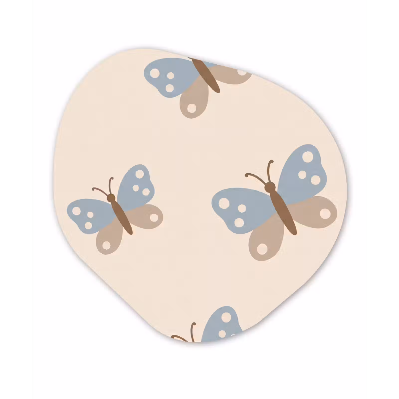 Organische schilderij - Aluminium - Insect - Vlinderpatroon - Abstract - Blauw - Beige — 1