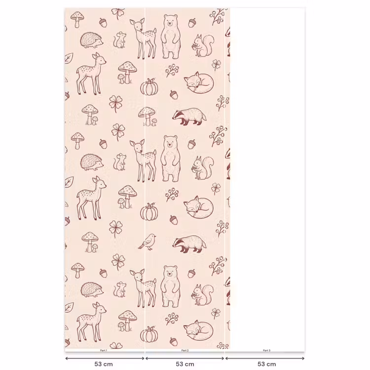 Behang - Dieren - Bos - Natuur - Schets - Patroon — 6