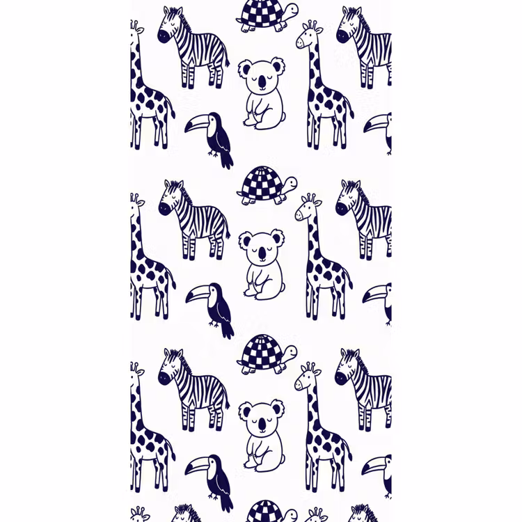 Behang - Dieren - Patroon - Kinderkamer - Grafisch - Wit-Blauw — 2