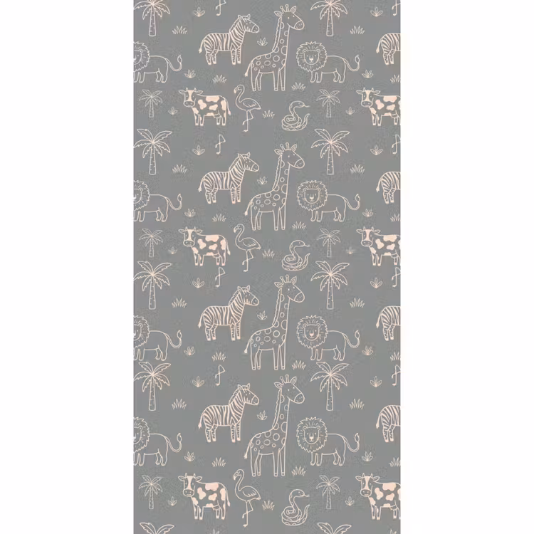 Behang - Dieren - Safari - Patroon - Illustratie - Groen — 2