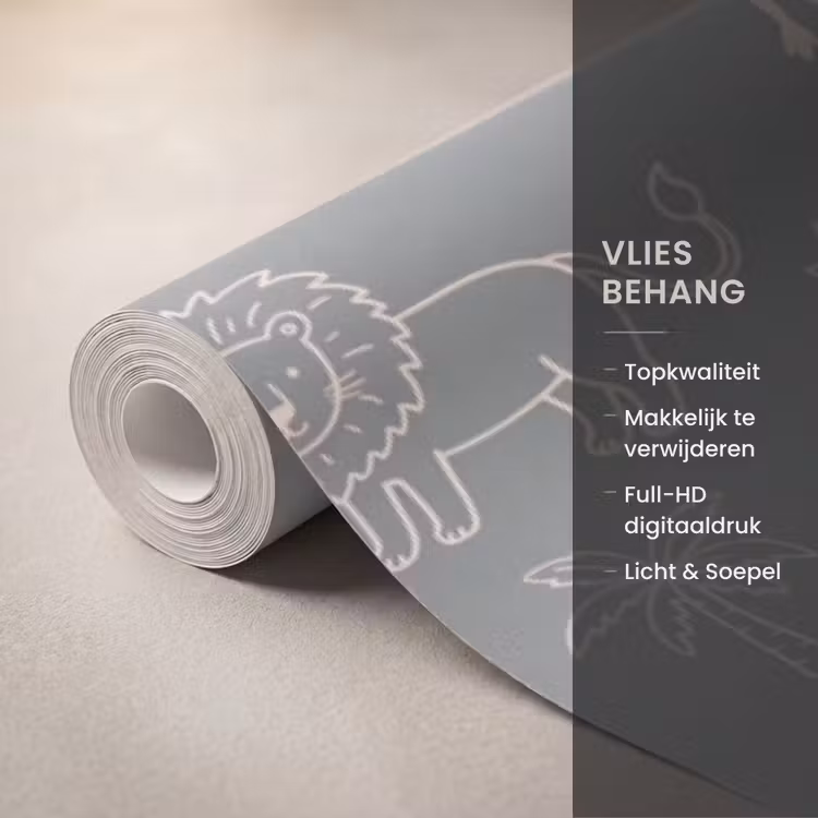 Behang - Dieren - Safari - Patroon - Illustratie - Groen — 3