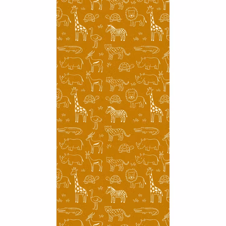 Behang - Dieren - Safari - Patroon - Kinderlijk - Oker — 2