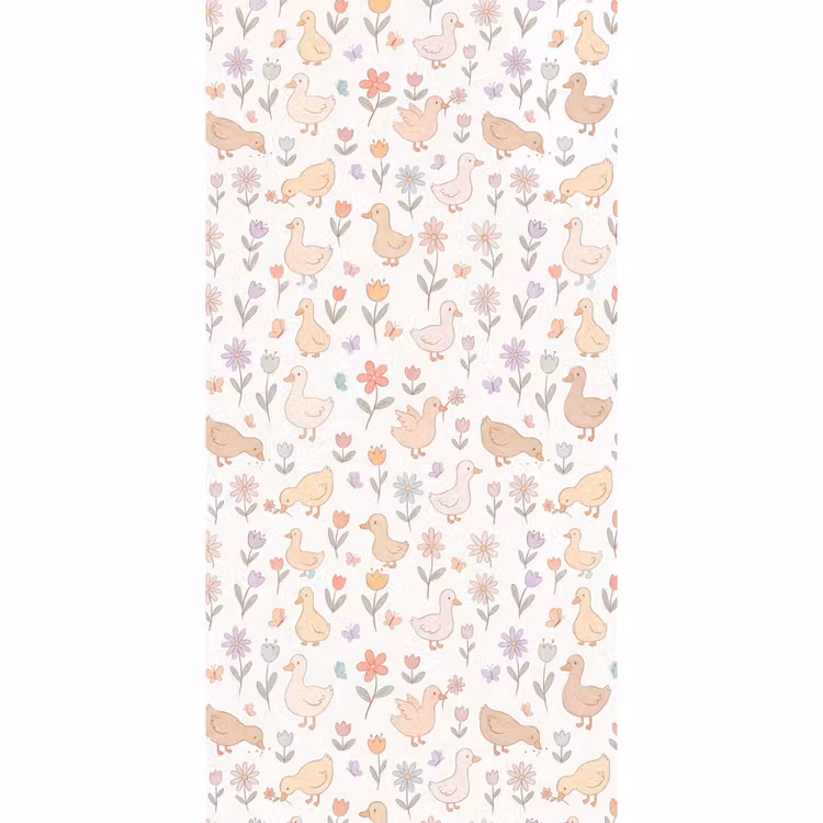 Behang - Vogel - Bloemen - Patroon - Pastel - Dieren — 2