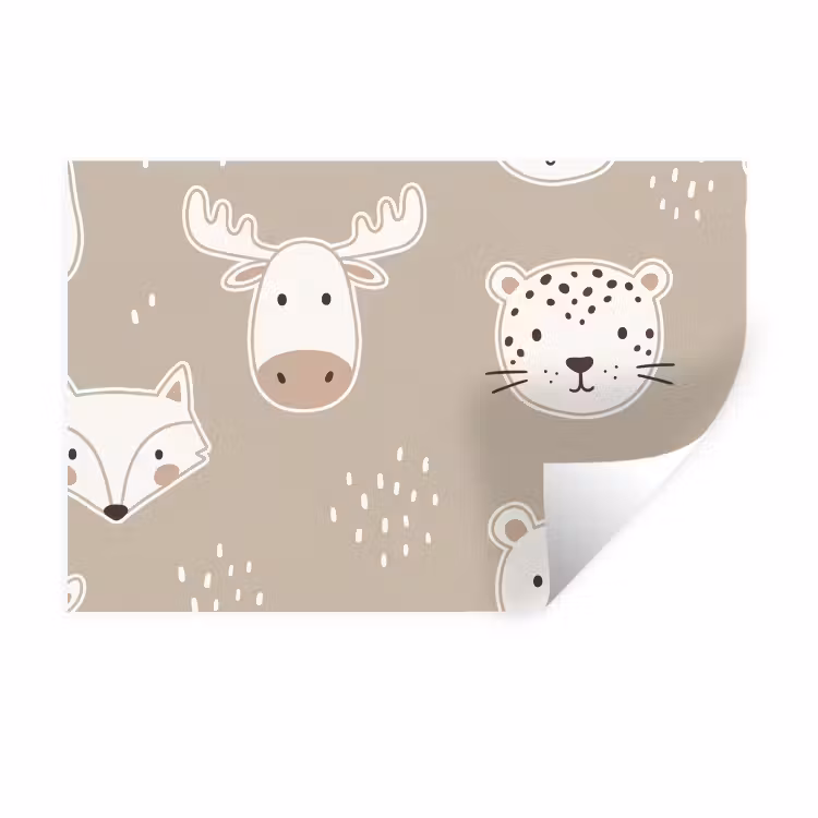 Muursticker - Dieren - Patroon - Illustratie - Modern - Beige — 1