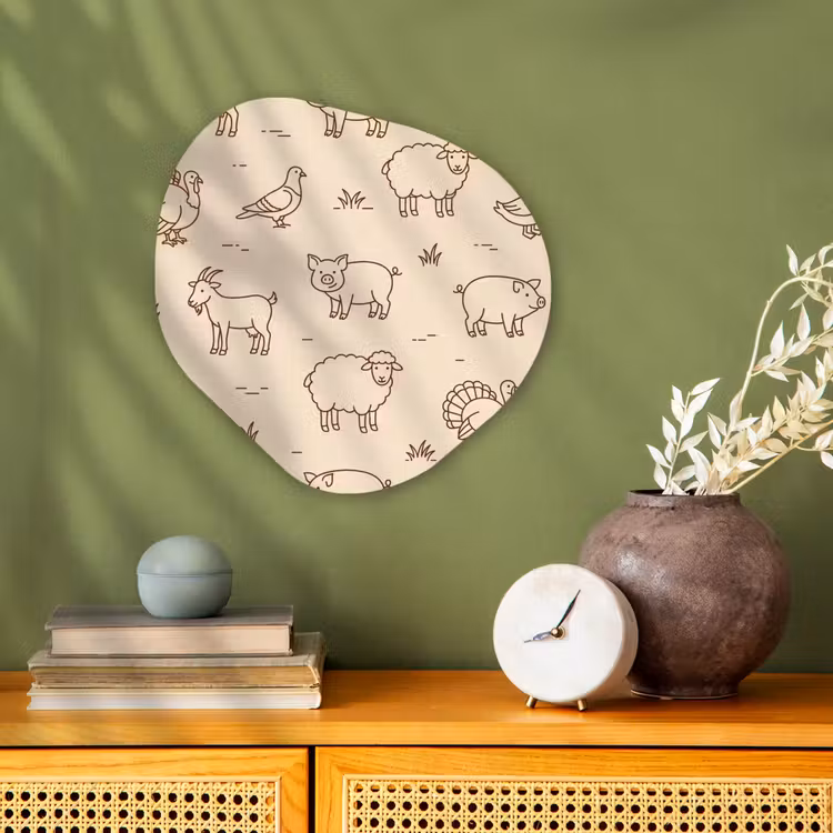 Organisch schilderij - Forex - Dieren - Patroon - Boerderij - Minimalistisch - Beige — 2
