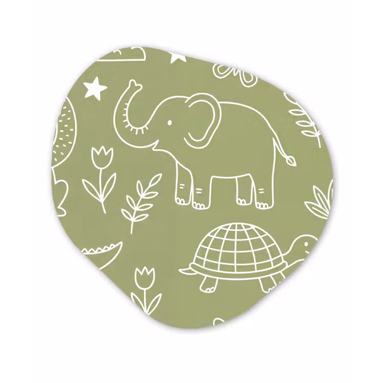 Organisch schilderij - Forex - Dieren - Patroon - Illustratie - Natuur - Groen — 1