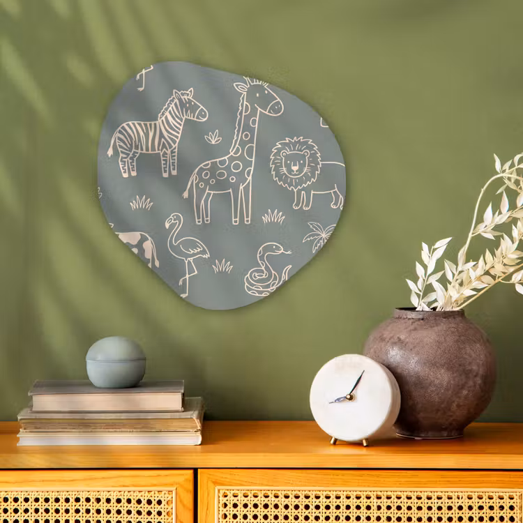 Organisch schilderij - Forex - Dieren - Safari - Patroon - Illustratie - Groen — 2