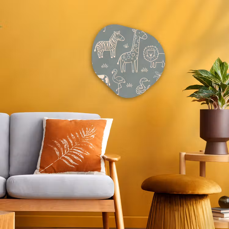 Organisch schilderij - Forex - Dieren - Safari - Patroon - Illustratie - Groen — 3