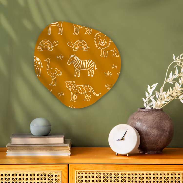 Organisch schilderij - Forex - Dieren - Safari - Patroon - Kinderlijk - Oker — 2