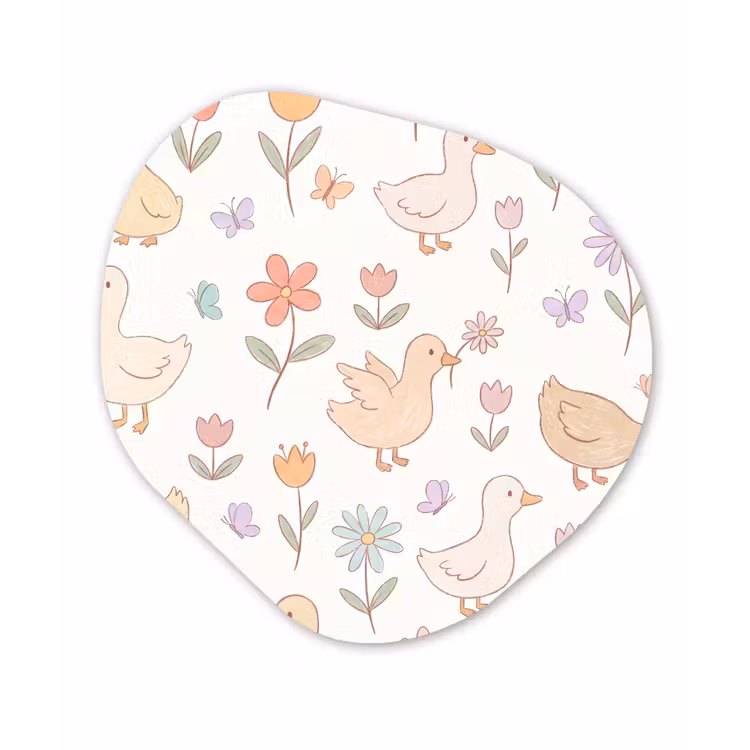 Organische schilderij - Aluminium - Vogel - Bloemen - Patroon - Pastel - Dieren — 1