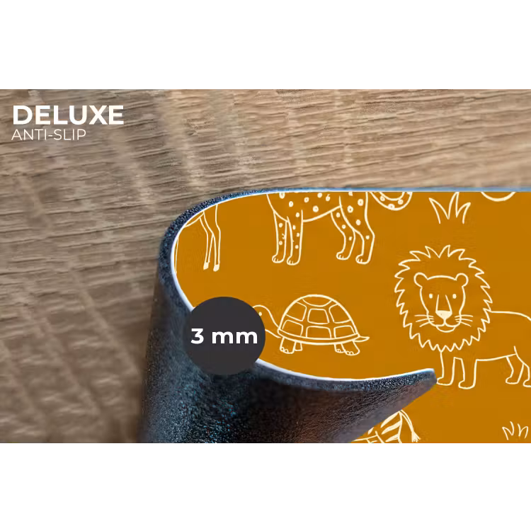 Placemat - 6 stuks - Dieren - Safari - Patroon - Kinderlijk - Oker — 4