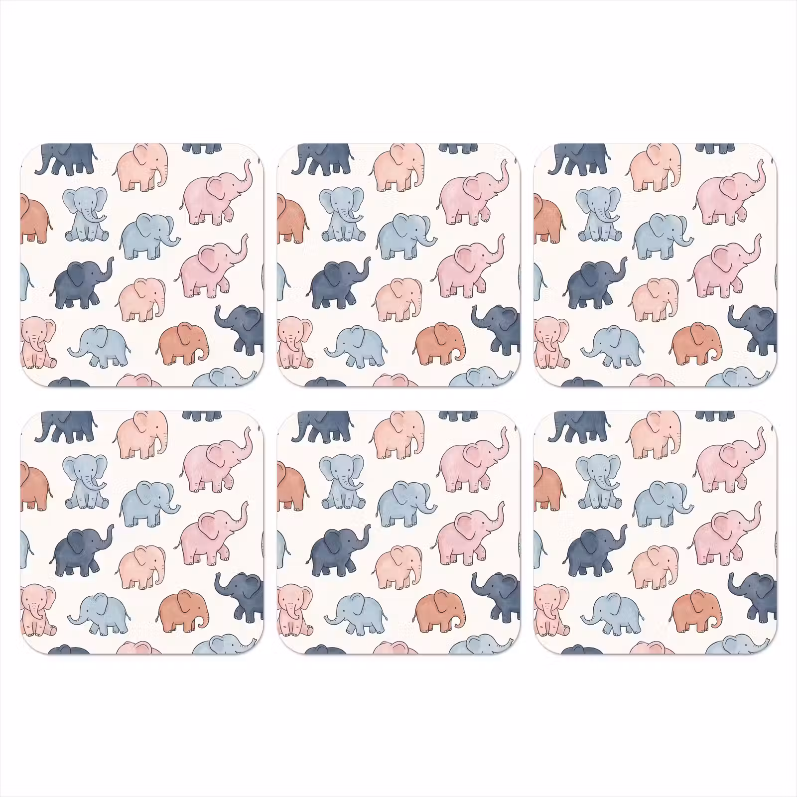Onderzetter​ - Dieren - Patroon - Kinderkamer - Pastel - Speels — 1