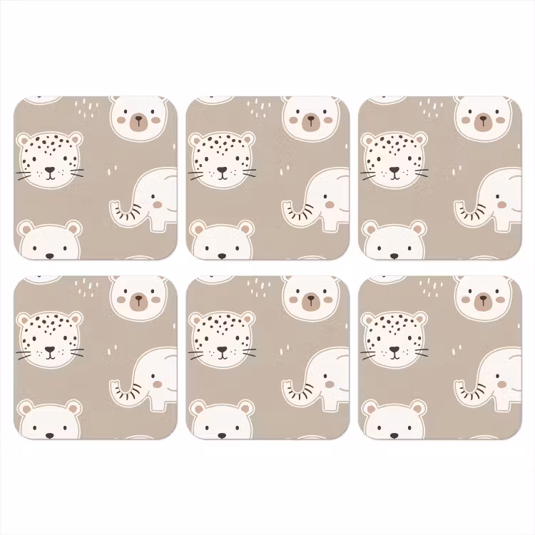 Onderzetter​ - Dieren - Patroon - Illustratie - Modern - Beige — 1