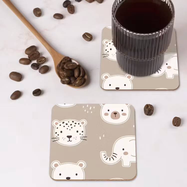 Onderzetter​ - Dieren - Patroon - Illustratie - Modern - Beige — 4