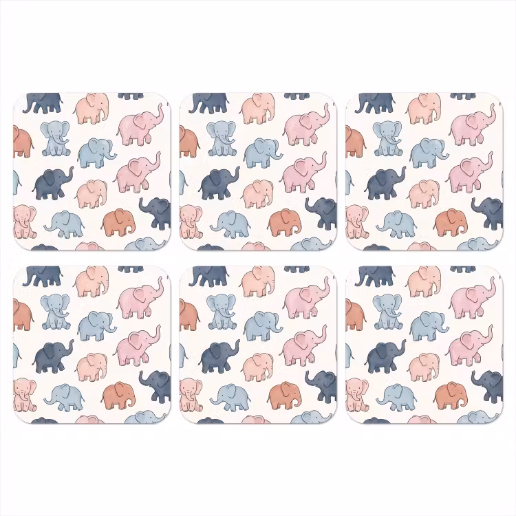 Onderzetter​ - Dieren - Patroon - Kinderkamer - Pastel - Speels — 1