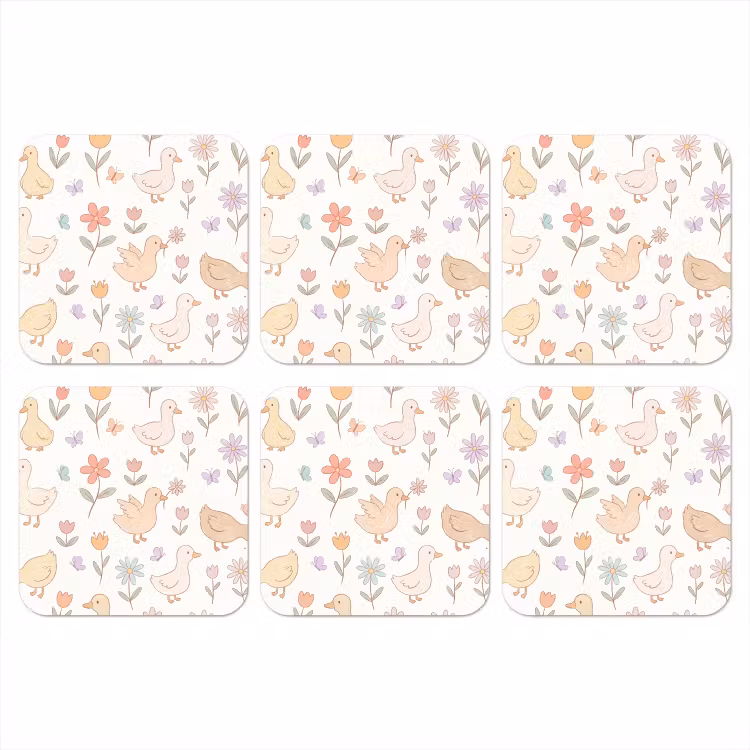 Onderzetter​ - Vogel - Bloemen - Patroon - Pastel - Dieren — 1