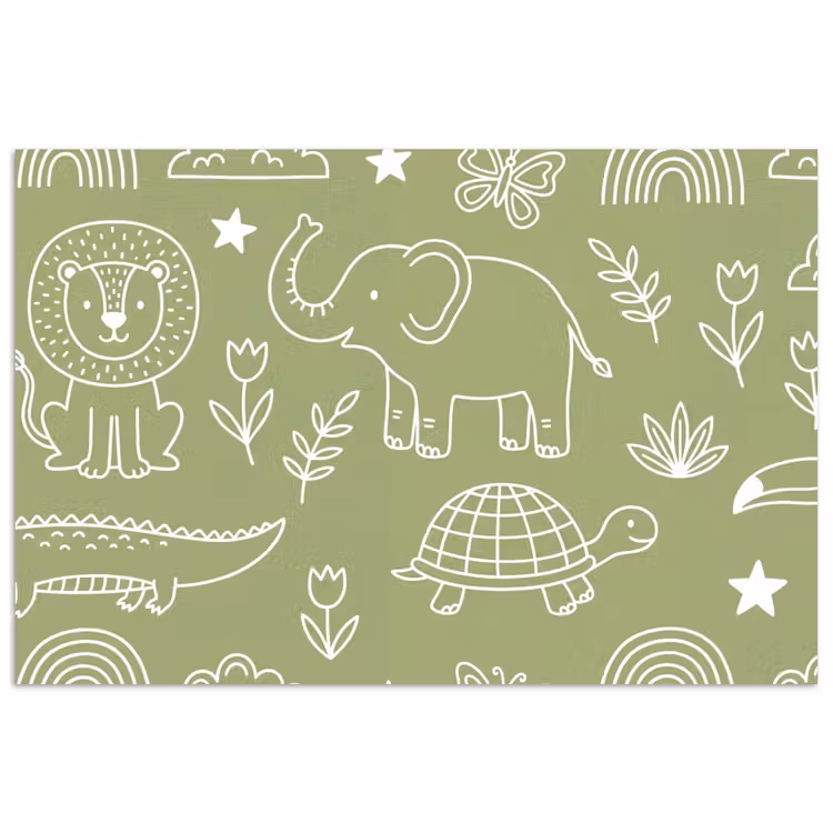 Poster - Dieren - Patroon - Illustratie - Natuur - Groen — 1