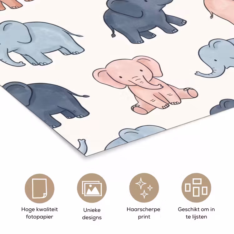 Poster - Dieren - Patroon - Kinderkamer - Pastel - Speels — 5
