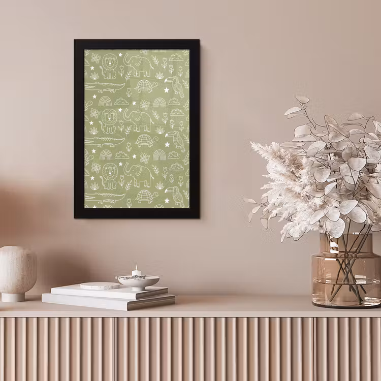 Poster met lijst - Dieren - Patroon - Illustratie - Natuur - Groen — 5