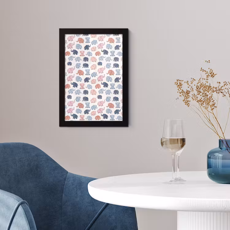 Poster met lijst - Dieren - Patroon - Kinderkamer - Pastel - Speels — 4